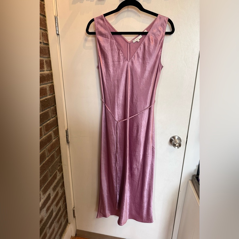 Vince Women's Double V-neck Satin Dress